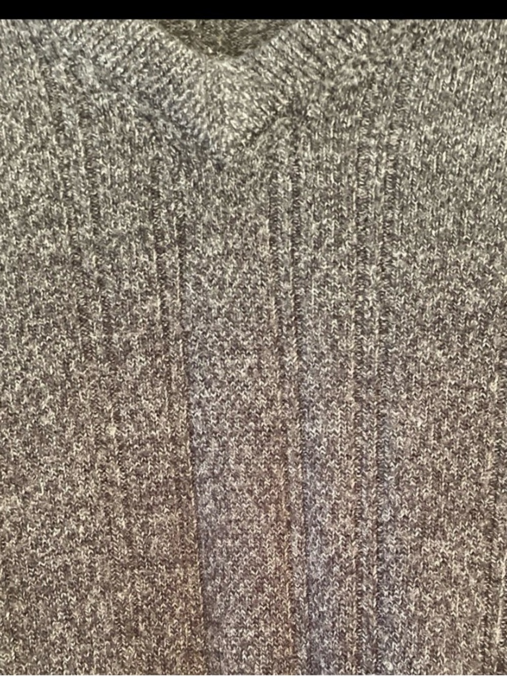 Dockers Mens V-neck Soft Casual Long Sleeve Dark Gray Ribbed Sweater Size Large - Picture 3 of 8